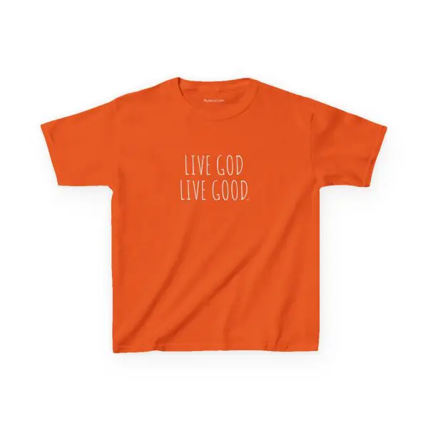 LIVE GOD LIVE GOOD Kids Heavy Cotton Tee White Letters TM - Image 4