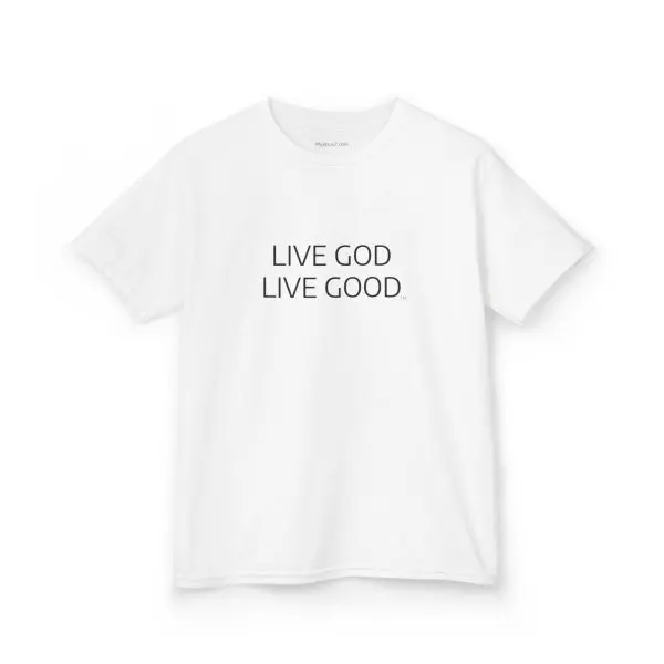 LIVE GOD LIVE GOOD Kids Heavy Cotton Tee Black Letters TM - Image 9