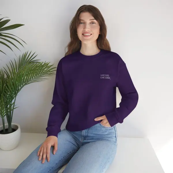 Unisex Heavy Blend Crewneck Sweatshirt LIVE GOD LIVE GOOD TM - Image 16