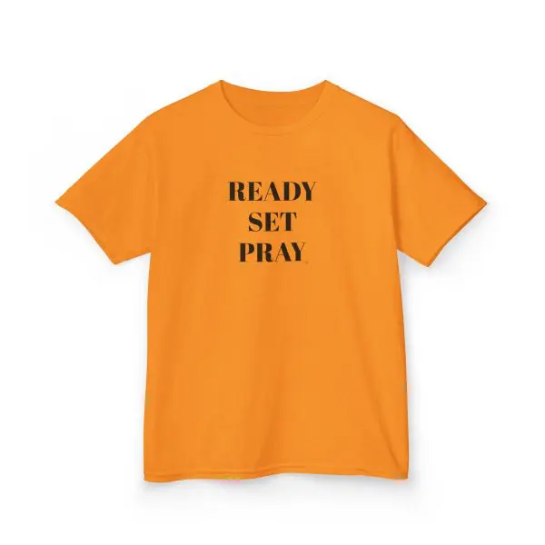 READY SET PRAY Kids Heavy Cotton Tee Black Letters TM - Image 8