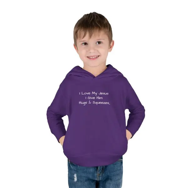 I Love My Jesus I Give Him Hugs & Squeezes Toddler Pullover Fleece Hoodie TM - Image 20