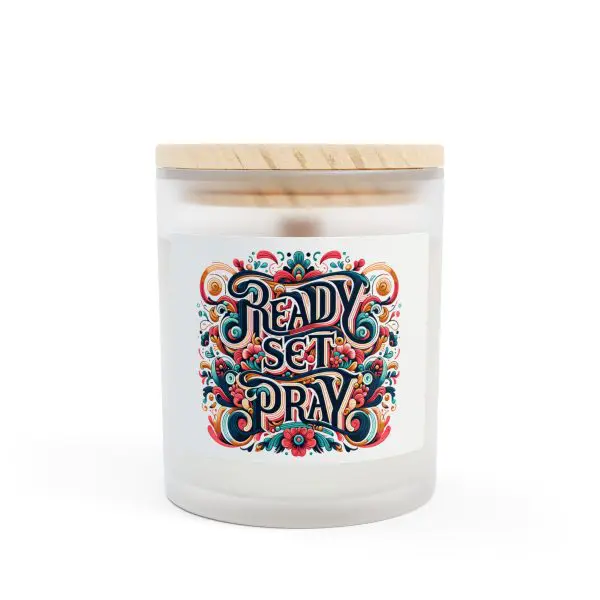 Scented Frosted Glass Candle, 11oz READY SET PRAY TM - Image 9