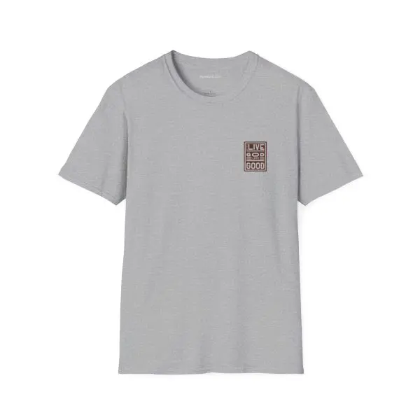 LIVE GOD LIVE GOOD w/ Picture On Back Unisex Softstyle T-Shirt TM - Image 5
