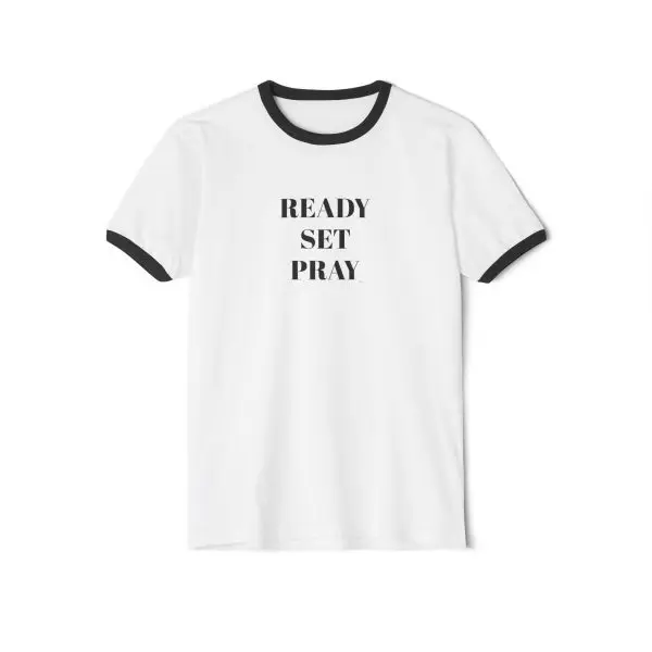 READY SET PRAY Unisex Cotton Ringer T-Shirt TM - Image 4