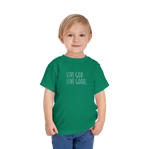 LIVE GOD LIVE GOOD Toddler Short Sleeve Tee White Letters TM - Image 11