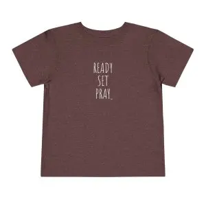 READY SET PRAY Toddler Short Sleeve Tee White Letters TM