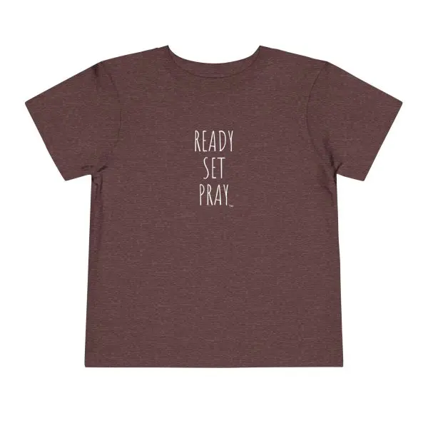 READY SET PRAY Toddler Short Sleeve Tee White Letters TM