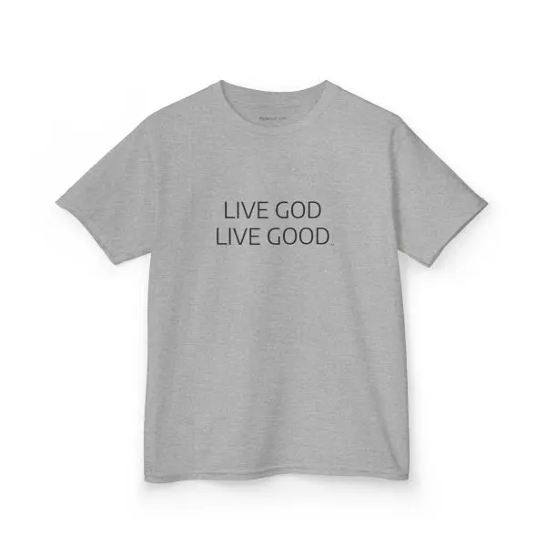 LIVE GOD LIVE GOOD Kids Heavy Cotton Tee Black Letters TM - Image 8