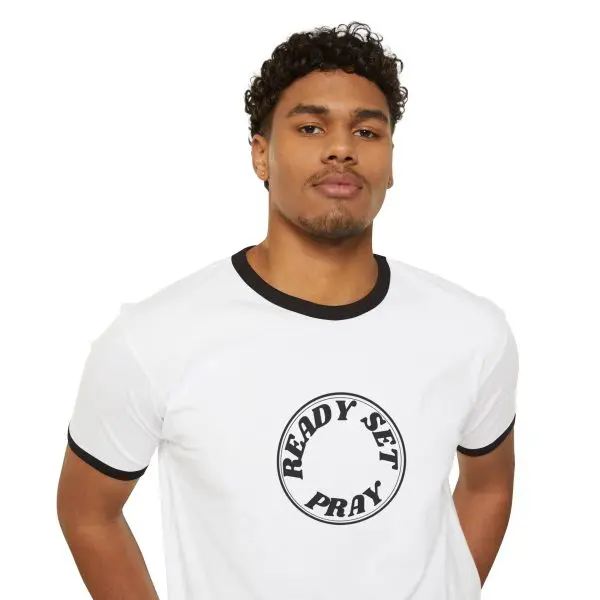 READY SET PRAY Unisex Cotton Ringer T-Shirt TM - Image 6