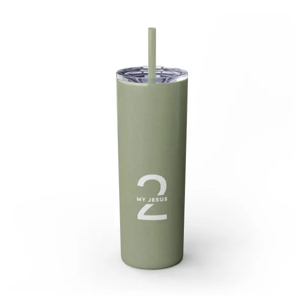 Cup Skinny Tumbler with Straw, 20oz My Jesus 2 TM - Image 19