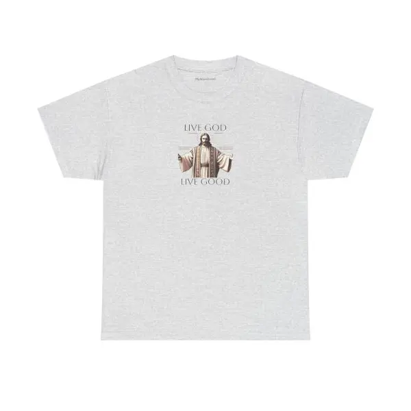 LIVE GOD LIVE GOOD Unisex Heavy Cotton Tee TM - Image 5