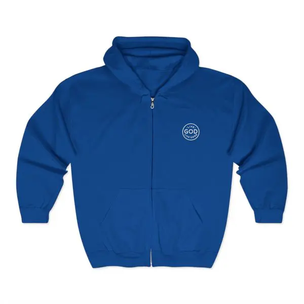 Unisex Blend Heavy Full Zip Hooded Sweatshirt LIVE GOD LIVE GOOD TM - Image 15