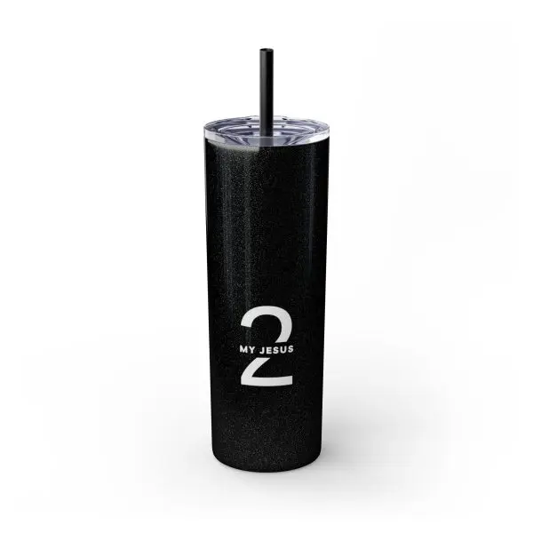 Cup Skinny Tumbler with Straw, 20oz My Jesus 2 TM - Image 7