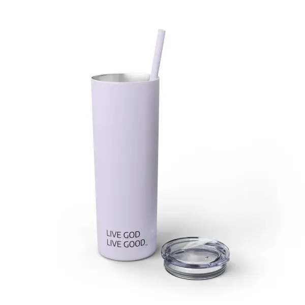 Cup Skinny Tumbler with Straw, 20oz LIVE GOD LIVE GOOD TM - Image 12