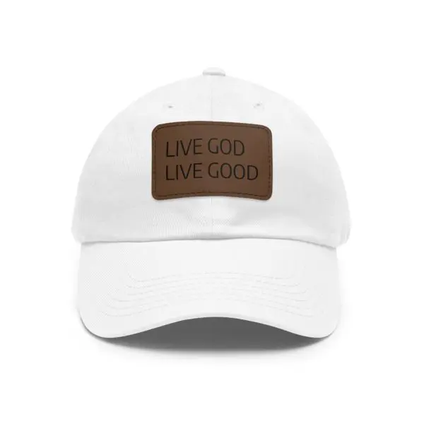 A Hat with Leather Patch (Rectangle) LIVE GOD LIVE GOOD TM