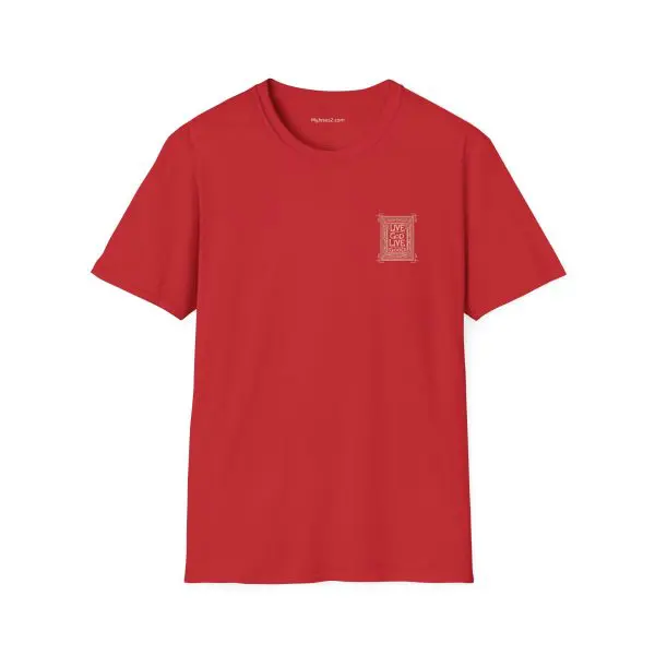 LIVE GOD LIVE GOOD w/ Picture On Back Unisex Softstyle T-Shirt TM - Image 7