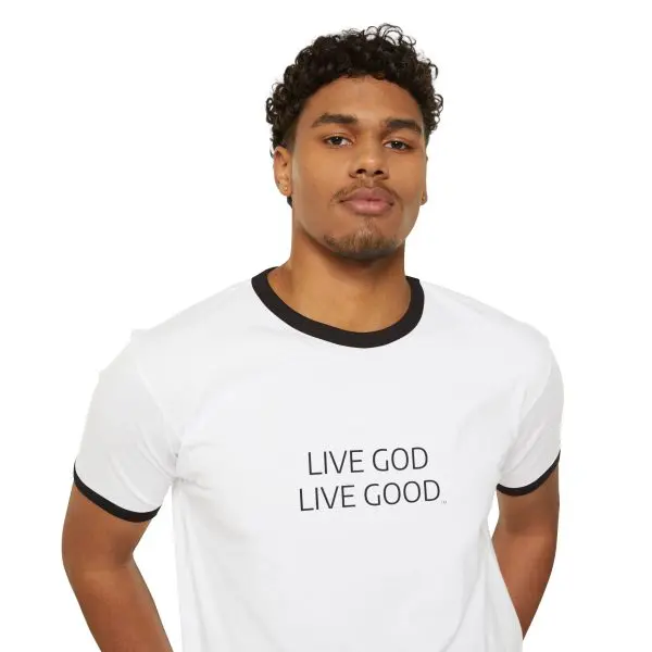 LIVE GOD LIVE GOOD Unisex Cotton Ringer T-Shirt TM - Image 3