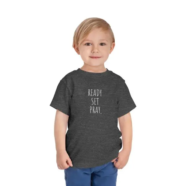 READY SET PRAY Toddler Short Sleeve Tee White Letters TM - Image 16