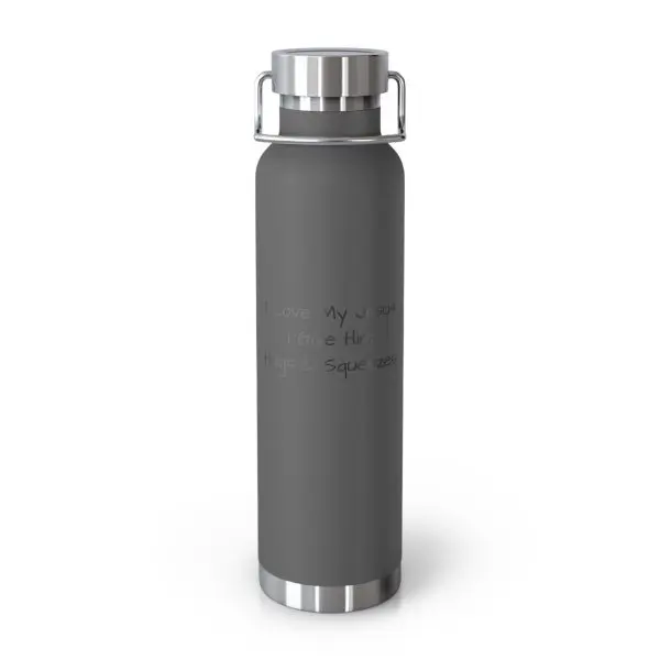 Copper Vacuum Insulated Bottle, 22oz I Love My Jesus I Give Him Hugs & Squeezes Black Letters TM - Image 4