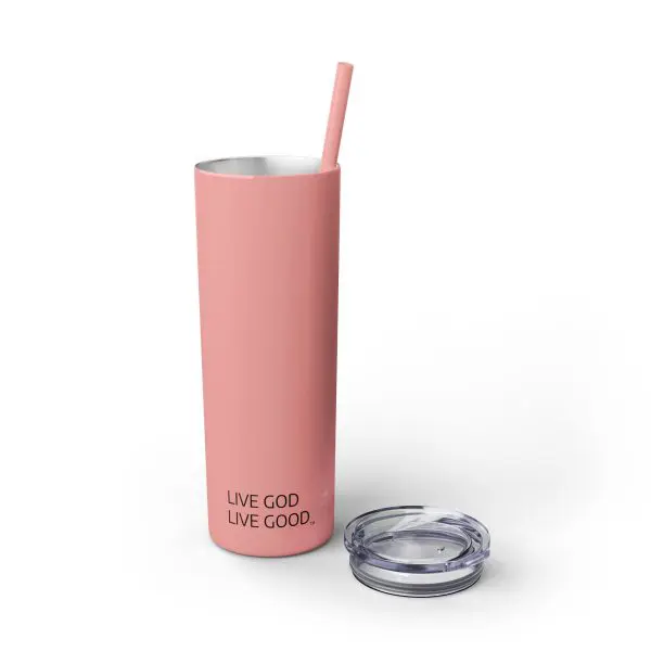 Cup Skinny Tumbler with Straw, 20oz LIVE GOD LIVE GOOD TM - Image 4