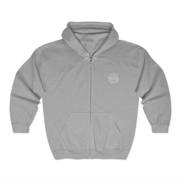 Unisex Blend Heavy Full Zip Hooded Sweatshirt LIVE GOD LIVE GOOD TM - Image 5