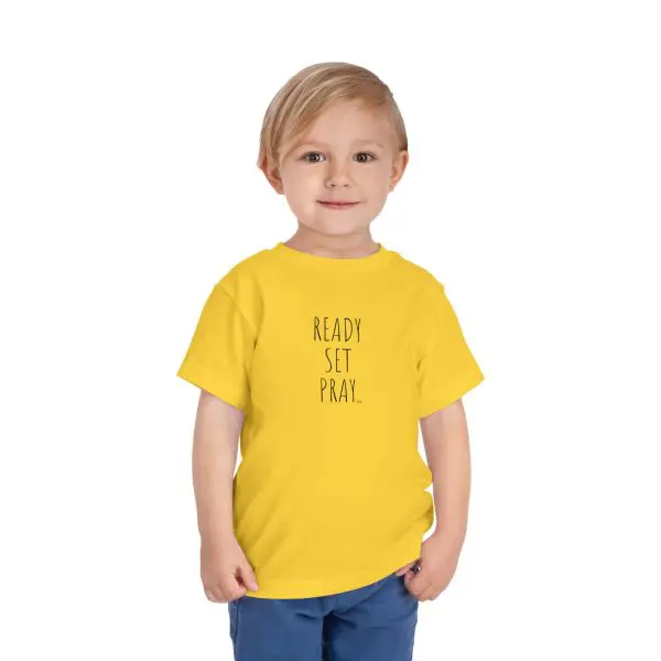 READY SET PRAY Toddler Short Sleeve Tee Black Letters TM - Image 23
