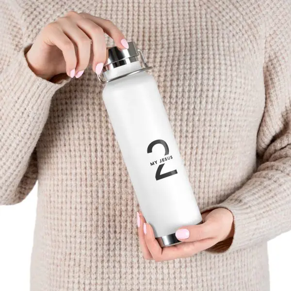Copper Vacuum Insulated Bottle, 22oz My Jesus 2 Logo TM - Image 2