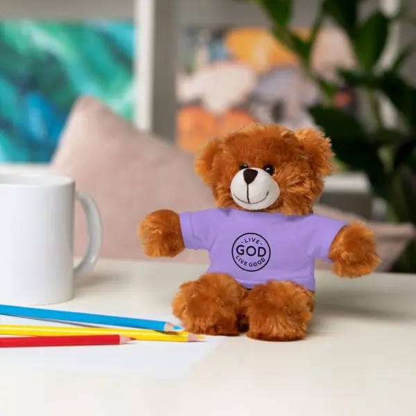 A Stuffed Animal with Tee LIVE GOD LIVE GOOD TM - Image 2