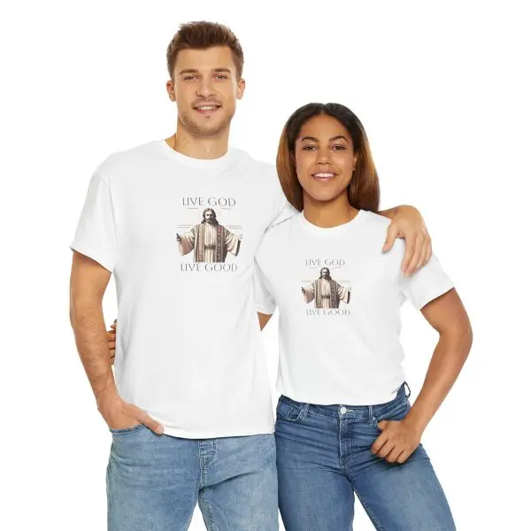 LIVE GOD LIVE GOOD Unisex Heavy Cotton Tee TM - Image 4