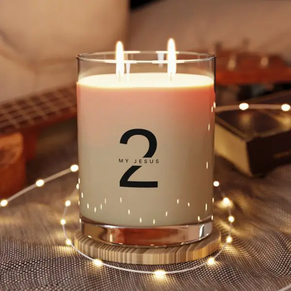 Scented Candle - Full Glass, 11oz My Jesus 2 Logo TM - Image 4