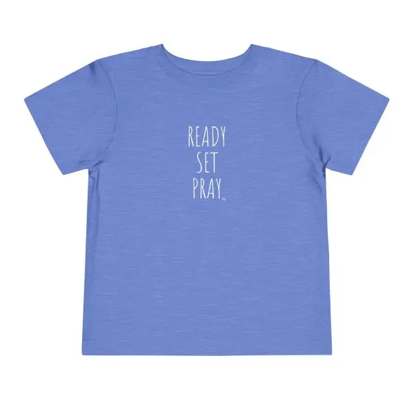READY SET PRAY Toddler Short Sleeve Tee White Letters TM - Image 6