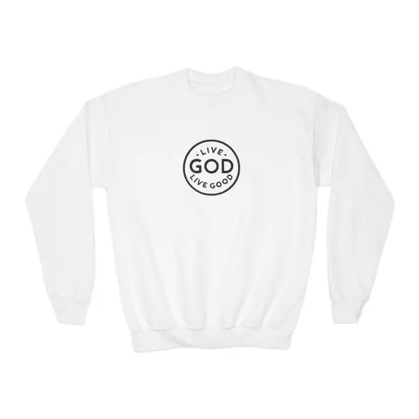 Heavy Kids Crewneck Sweatshirt LIVE GOD LIVE GOOD TM