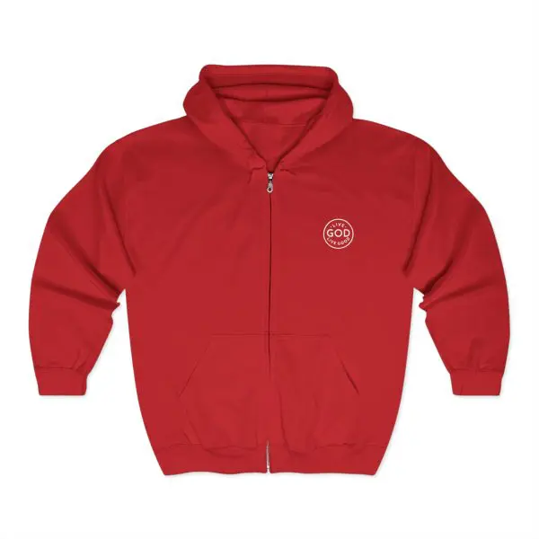 Unisex Blend Heavy Full Zip Hooded Sweatshirt LIVE GOD LIVE GOOD TM - Image 21