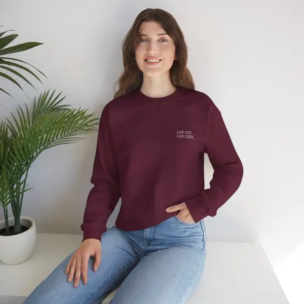 Unisex Heavy Blend Crewneck Sweatshirt LIVE GOD LIVE GOOD TM - Image 13