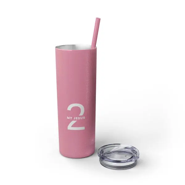 Cup Skinny Tumbler with Straw, 20oz My Jesus 2 TM - Image 38