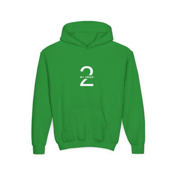 Heavy Blend Kids Hooded Sweatshirt My Jesus 2 Logo TM - Image 4