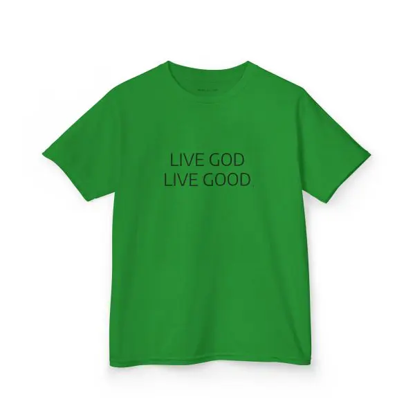 LIVE GOD LIVE GOOD Kids Heavy Cotton Tee Black Letters TM - Image 3