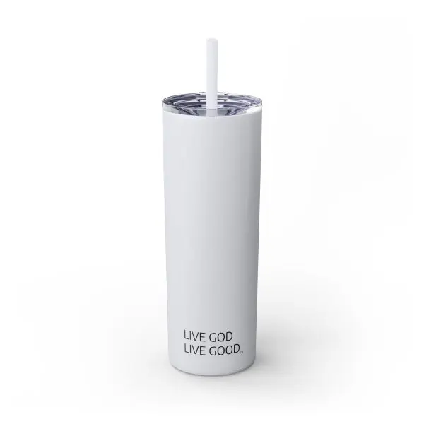 Cup Skinny Tumbler with Straw, 20oz LIVE GOD LIVE GOOD TM - Image 9