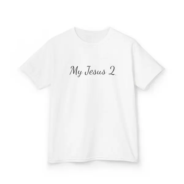 My Jesus 2 Kids Heavy Cotton Tee Black Letters TM - Image 2