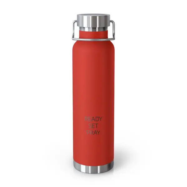 Copper Vacuum Insulated Bottle, 22oz READY SET PRAY Black Letters TM - Image 3