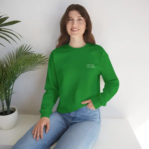 Unisex Heavy Blend Crewneck Sweatshirt LIVE GOD LIVE GOOD TM - Image 10