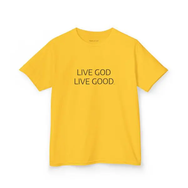 LIVE GOD LIVE GOOD Kids Heavy Cotton Tee Black Letters TM - Image 2