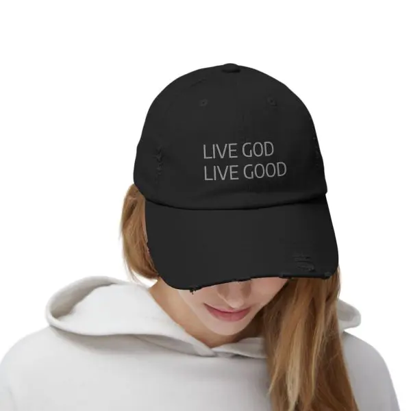 A Hat Distressed LIVE GOD LIVE GOOD TM - Image 6