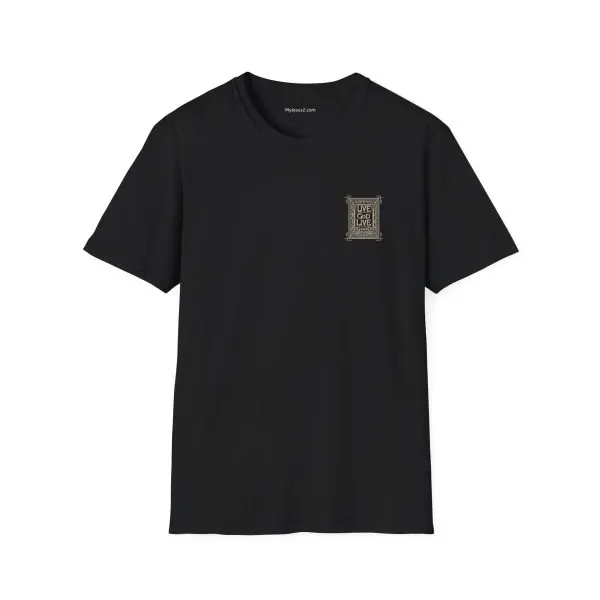 LIVE GOD LIVE GOOD w/ Picture On Back Unisex Softstyle T-Shirt TM - Image 11