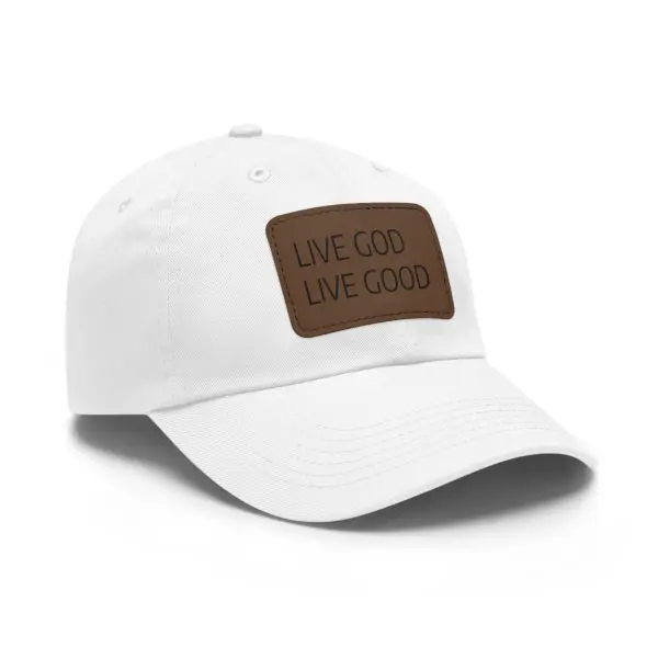 A Hat with Leather Patch (Rectangle) LIVE GOD LIVE GOOD TM - Image 2