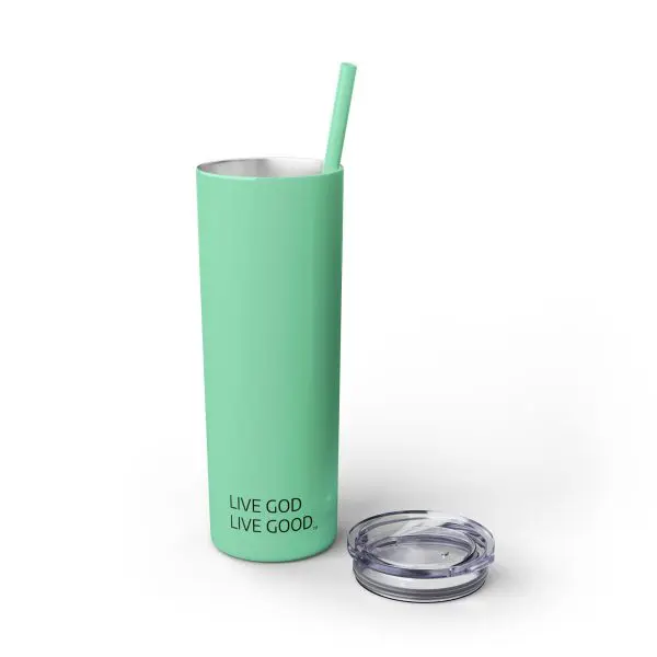 Cup Skinny Tumbler with Straw, 20oz LIVE GOD LIVE GOOD TM - Image 20