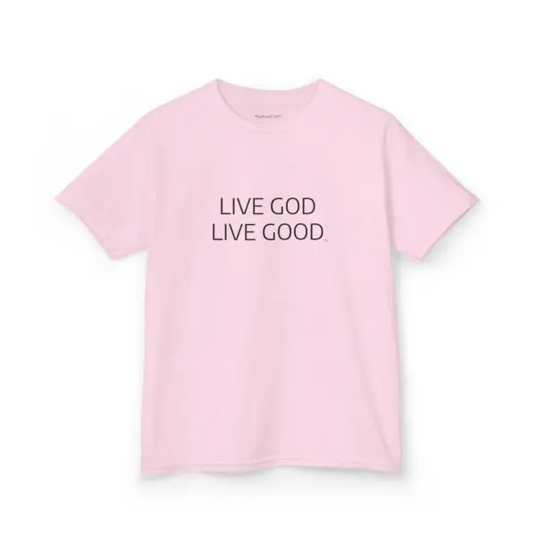 LIVE GOD LIVE GOOD Kids Heavy Cotton Tee Black Letters TM - Image 6