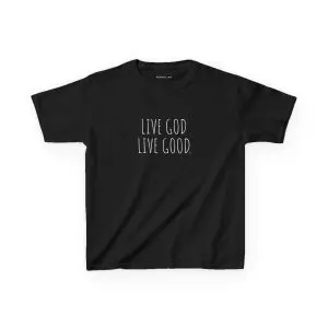LIVE GOD LIVE GOOD Kids Heavy Cotton Tee White Letters TM