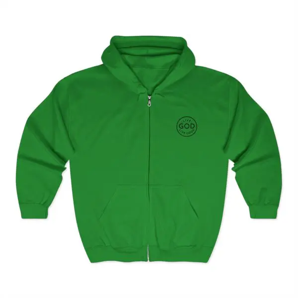 Unisex Blend Heavy Full Zip Hooded Sweatshirt LIVE GOD LIVE GOOD TM - Image 9