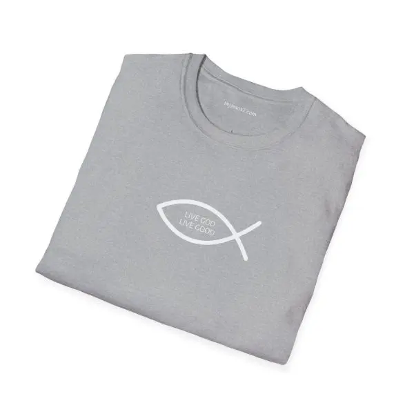 LIVE GOD LIVE GOOD Unisex Softstyle T-Shirt White Letters TM - Image 6